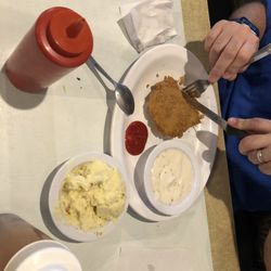 KT's Smokehouse - Chicken fried Chicken, potato salad and gravy