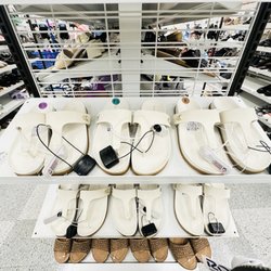 CK white sandles. }:{