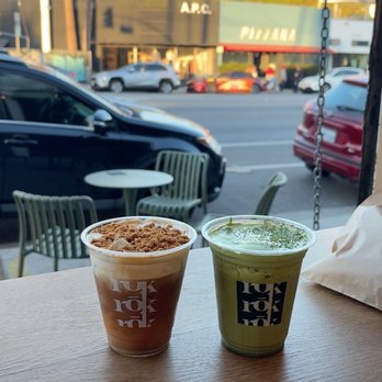 Rok Coffee and Tea - Lotus einspanner and matcha duo perfect ratio of coffee too sweetness. Matcha was creamy and delicious - Coffee & Tea Near Me - Los Angeles, California