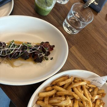 George & Gather - Bacon wrapped dates and gluten free french fries. - American Near Me - Chandler, Arizona