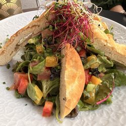 Simplon Bar - Mixed Salad with surprise rosemary focaccia strips!