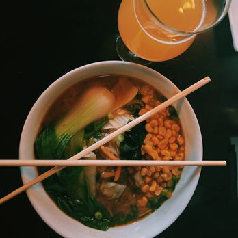Chaplin's - Miso Ramen-vegetarian with added corn & bok choy - Cocktail Bars Near Me - Washington, DC, District of Columbia Chaplin's - Miso Ramen-vegetarian with added corn & bok choy - Cocktail Bars Near Me - Washington, DC, District of Columbia