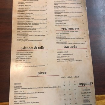 Gino's Italian Kitchen - Menu Side 2 - Italian Near Me - Hallsville, Texas