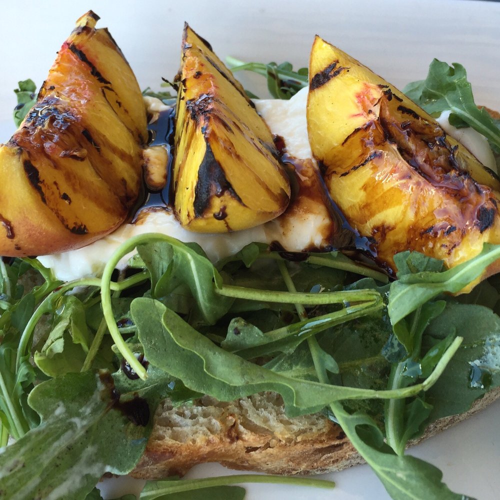 Starbelly - Burrata di Stefano ($10) with grilled apricots, arugula, balsamic vinegar: good stuff.... More, please! - New American Near Me - San Francisco, California Starbelly - Burrata di Stefano ($10) with grilled apricots, arugula, balsamic vinegar: good stuff.... More, please! - New American Near Me - San Francisco, California