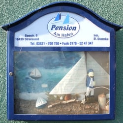 Pension Am Hafen - Aushang der Pension
