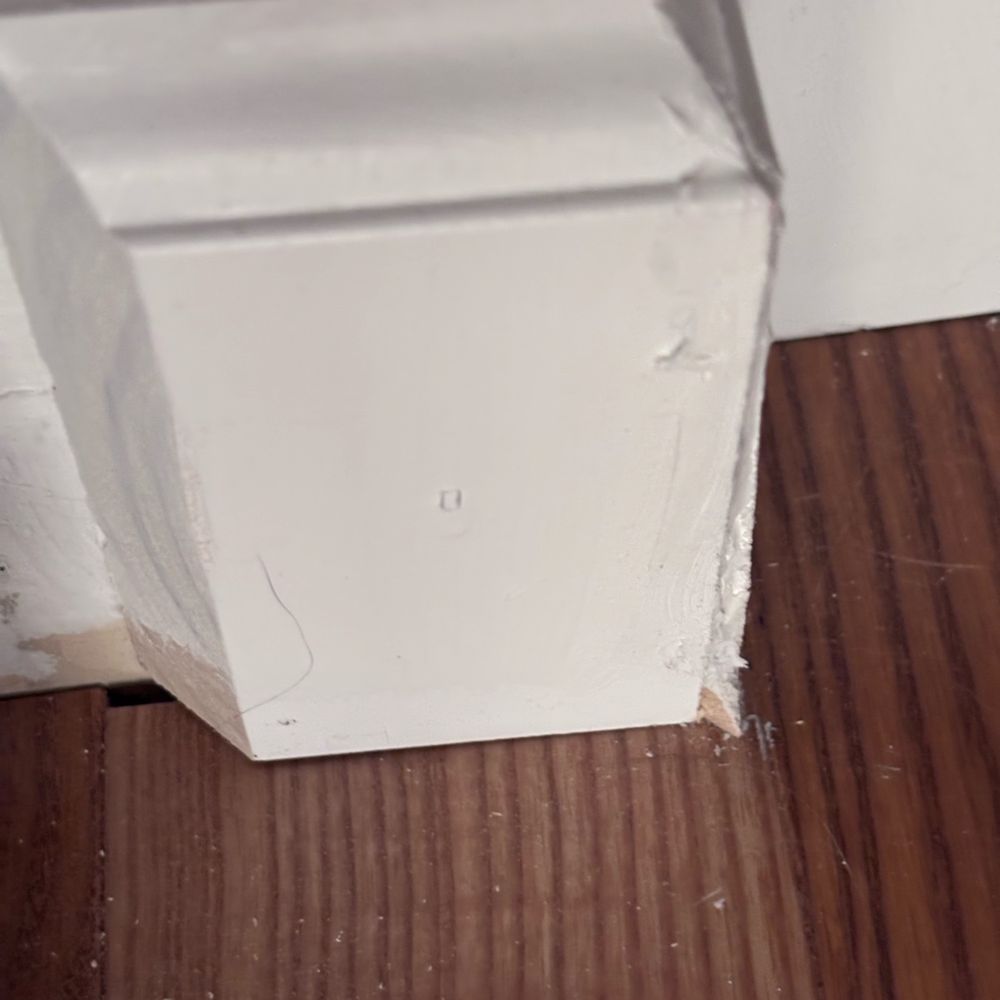 Rochester Handyman LLC - awful corner alignment, and not long enough, see open edge of flooring - Handyman Near Me Rochester Handyman LLC - awful corner alignment, and not long enough, see open edge of flooring - Handyman Near Me