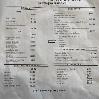 Buenos Dias Cafe - January 2025 menu - Cafes Near Me - Riverside, California Buenos Dias Cafe - January 2025 menu - Cafes Near Me - Riverside, California