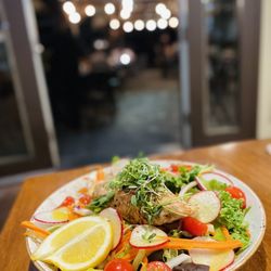Hana Ranch Restaurant - Local grown salad, add-on fresh caught grilled ono fish