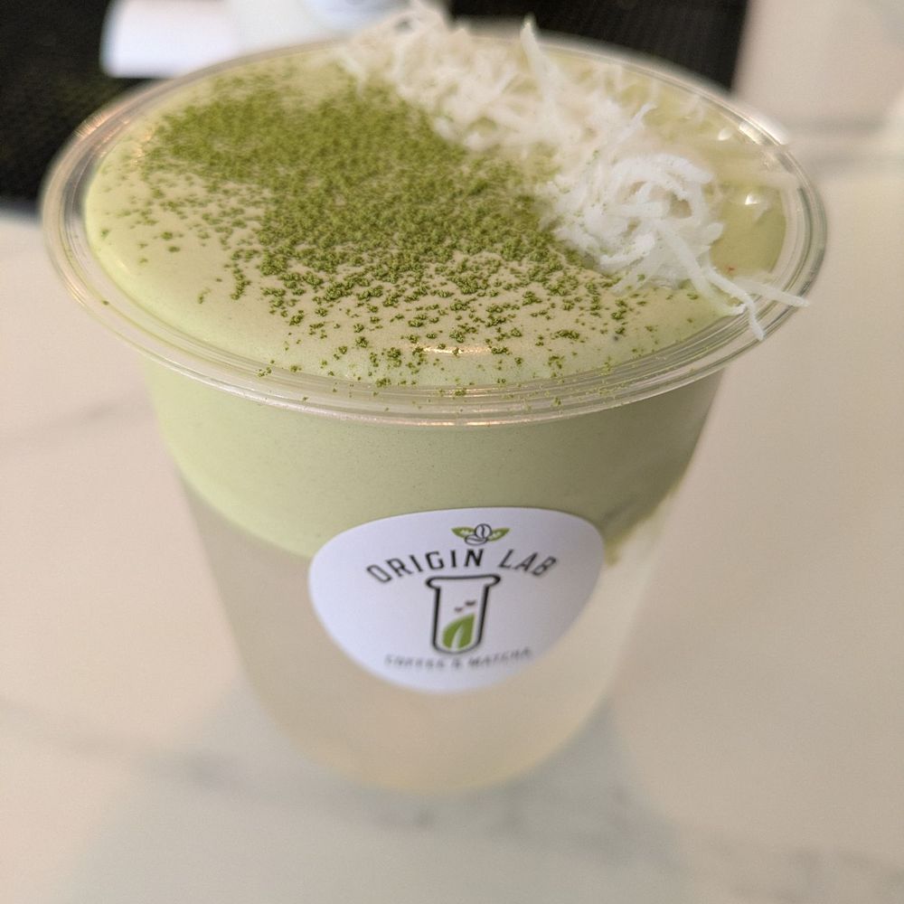 Origin Lab Coffee & Matcha - Coconut water with matcha cream cloud! - Coffee & Tea Near Me - San Francisco, California
