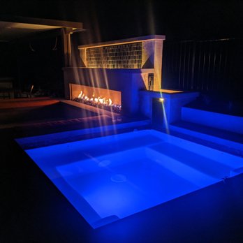 Sundancer Pools - Night shot of (nearly completed) project. - Pool & Hot Tub Service Near Me - Escondido, California