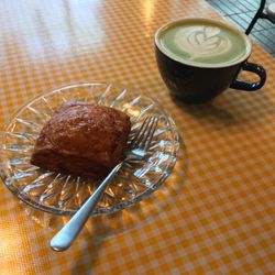 Just Another Coffee Shop - Pineapple Sandwich, Black Sesame Matcha Latte