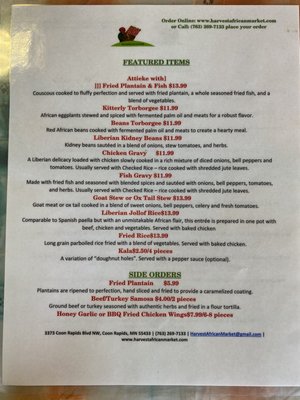 Menu photo 1 Harvest African Market Coon Rapids, MN Menu photo 1 Harvest African Market Coon Rapids, MN
