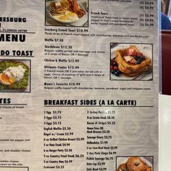 Breakfast Club - Breakfast menu