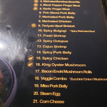 Sonu BBQ - Menu - Korean Near Me - Oceanside, California