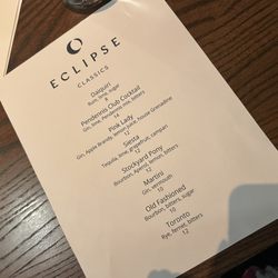 Cocktail menu