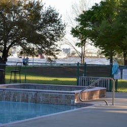River View RV Park and Resort - Swimming pool/Spa with Paddle Boat in back ground