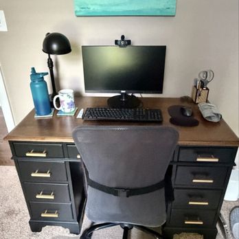 Kitchen and Wood Refinishing - Desk refinished with new stain and flat black paint - Refinishing Services Near Me - Chicago, Illinois Kitchen and Wood Refinishing - Desk refinished with new stain and flat black paint - Refinishing Services Near Me - Chicago, Illinois