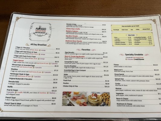 Menu photo 1 Amigo Pancake House Restaurant Port Coquitlam, BC Menu photo 1 Amigo Pancake House Restaurant Port Coquitlam, BC