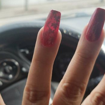 Sunshine Nails - You can still see the leaves that he didnt drill off. - Nail Salons Near Me - Alexandria, Virginia