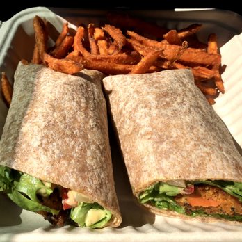 Loving Hut - falafel wrap - sweet potato fries were delicious - Vegetarian Near Me - Norcross, Georgia