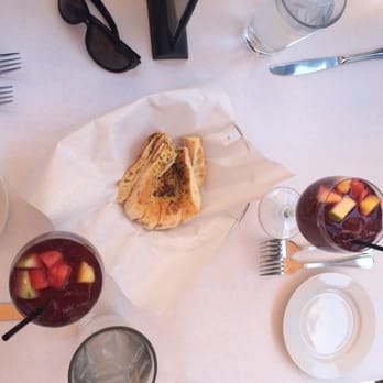 Cafe Santorini - Red Sangria and bread basket - Italian Near Me - Pasadena, California