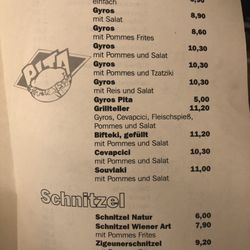 Nikos Grill - Karte Teil 2