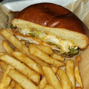 Water's Edge Sports Grill - Cajun chicken sandwhich and fries are amazing - Sports Bars Near Me - Galena, Ohio Water's Edge Sports Grill - Cajun chicken sandwhich and fries are amazing - Sports Bars Near Me - Galena, Ohio