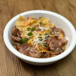 Kountry Boy Sausage - Sausage Pasta with a Kick made with Kountry Boys Smoked Jalapeño Pork & Beef Sausage brings heat, smoke and comfort to one skillet.