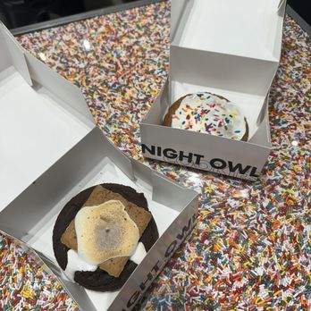 Night Owl Cookies - Smores & funfetti cookie - Desserts Near Me - Plantation, Florida Night Owl Cookies - Smores & funfetti cookie - Desserts Near Me - Plantation, Florida