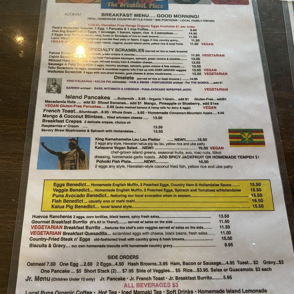 Pele's Kitchen - Breakfast menu as of 05/27/2021 - Breakfast & Brunch Near Me - Pahoa, Hawaii Pele's Kitchen - Breakfast menu as of 05/27/2021 - Breakfast & Brunch Near Me - Pahoa, Hawaii