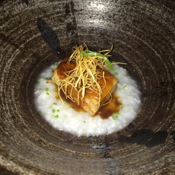Morimoto - Braised pork belly with congee and crisped kukuni (yams)--umami - Japanese Near Me - Philadelphia, Pennsylvania