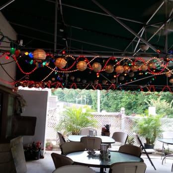Falafel Cafe - They have a cute patio where you can eat while relaxing and during the night it lights up. - Halal Near Me - Marietta, Georgia