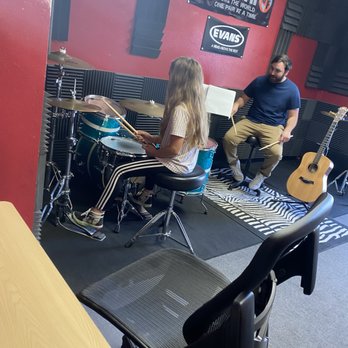 Staump Music School - Lola getting drum lessons from Wes at Staump Music School - Musical Instruments & Teachers Near Me - Santee, California