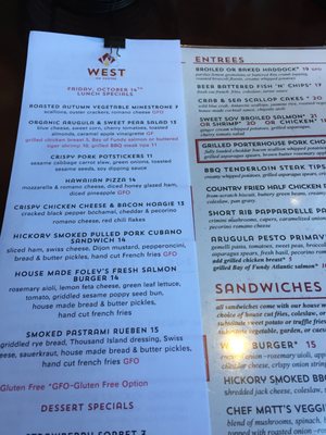 Menu photo 6 West On Centre West Roxbury, MA