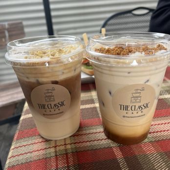 The Classic Cafe - Minions Latte + Salty Toffy Latte - Coffee & Tea Near Me - Fullerton, California