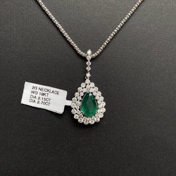 Chantilly Jewels - Emerald and Diamond Necklace sold at Chantilly Jewels in Miami, FL. - Jewelry Near Me - Miami, Florida