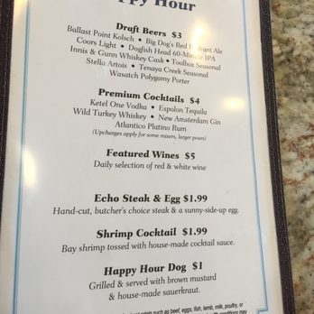 Echo & Rig - Happy Hour menu - served at the bar from 3-6pm - Steakhouses Near Me - Las Vegas, Nevada Echo & Rig - Happy Hour menu - served at the bar from 3-6pm - Steakhouses Near Me - Las Vegas, Nevada