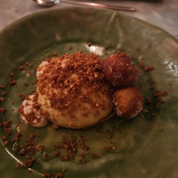 Death & Taxes - Cold brew mascarpone cheesecake, hazelnut tuile, smoked caramel syru - New American Near Me - Raleigh, North Carolina