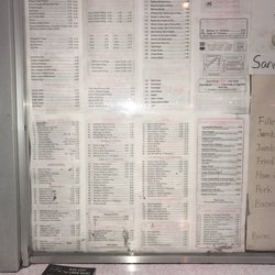 China Taste - Menu posted on glass partition