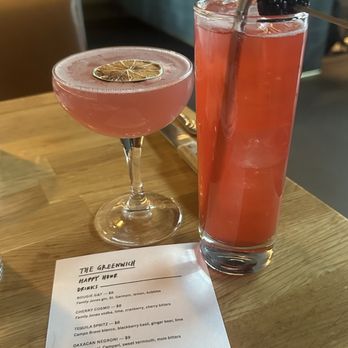 The Greenwich - HH cocktails - Cherry Cosmo and Tequila Spritz - Cocktail Bars Near Me - Denver, Colorado The Greenwich - HH cocktails - Cherry Cosmo and Tequila Spritz - Cocktail Bars Near Me - Denver, Colorado