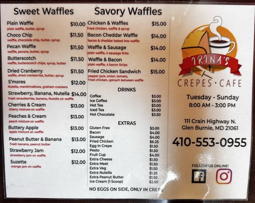Menu photo 2 Irina's Crepes Cafe Glen Burnie, MD Menu photo 2 Irina's Crepes Cafe Glen Burnie, MD