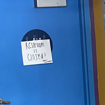 Ike's Place - A employee walked into the restroom right before I took a photo of the bathroom door. - Sandwiches Near Me - San Mateo, California Ike's Place - A employee walked into the restroom right before I took a photo of the bathroom door. - Sandwiches Near Me - San Mateo, California