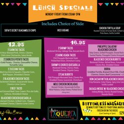 Sofia’s Taqueria - Lunch Menu