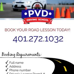 PVD Driving School - Best Road Lessons in RI. On-Site Road Test Rental. Book Your Road Lesson Today!