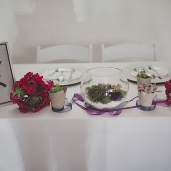Queen Bee's - Tables, linens and chairs for our wedding recepti by Queen Bee's. Terrariums by Britton out of Pigment. Bouquet by yours truly. - Venues & Event Spaces Near Me - San Diego, California
