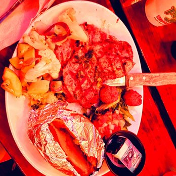 Pompano Joe's - Jamaican jerk chicken with vegetables baked potato and fruit salsa - Seafood Near Me - Destin, Florida Pompano Joe's - Jamaican jerk chicken with vegetables baked potato and fruit salsa - Seafood Near Me - Destin, Florida