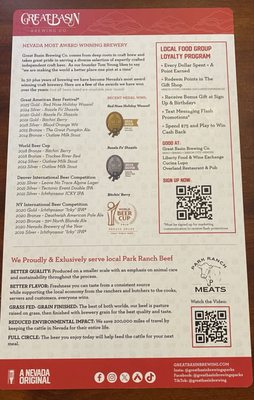 Menu photo 2 Great Basin Brewing Co. - Sparks Sparks, NV Menu photo 2 Great Basin Brewing Co. - Sparks Sparks, NV