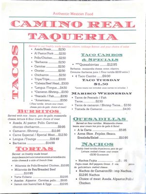 Menu photo 2 Camino Real Taqueria Athens, GA Menu photo 2 Camino Real Taqueria Athens, GA