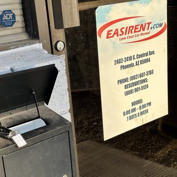 Easirent - Those hours of operation are a lie. They're not open at this time. You'll have to drop the key in their dusty Dropbox. - Car Rental Near Me - Phoenix, Arizona