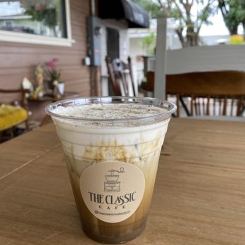 The Classic Cafe - Hojicha Einspanner - Coffee & Tea Near Me - Fullerton, California